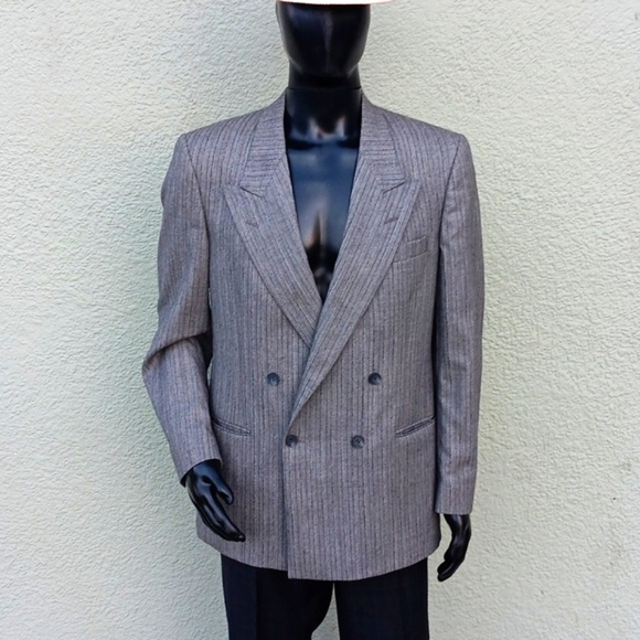 NINO CERRUTI RU ROYAL MEN'S DOUBLE BREASTED MAN IN WOOL LUXURY BLAZER (USA)